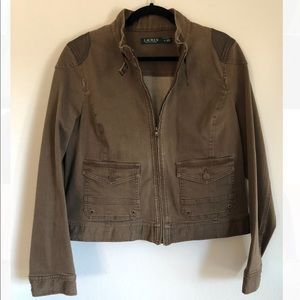 Ralph Lauren Brown Jean Moto Jacket